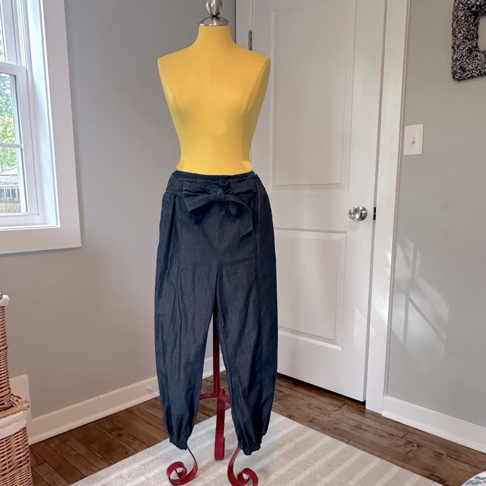 Anthropologie Blue Cotton pants